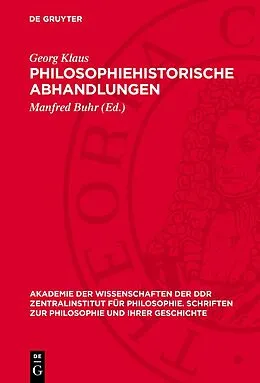 E-Book (pdf) Philosophiehistorische Abhandlungen von Georg Klaus