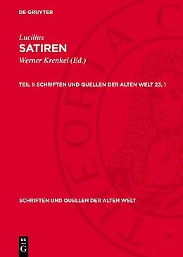 PDF Satiren. Teil 1 von Lucilius