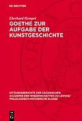 E-Book (pdf) Goethe zur Aufgabe der Kunstgeschichte von Eberhard Hempel