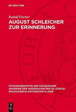 PDF August Schleicher zur Erinnerung von Rudolf Fischer