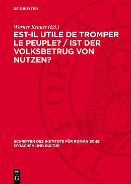 Livre Relié Est-il utile de tromper le peuple? / Ist der Volksbetrug von Nutzen? de 