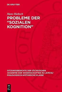 E-Book (pdf) Probleme der Sozialen Kognition von Hans Hiebsch