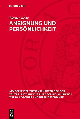 E-Book (pdf) Aneignung und Persönlichkeit von Werner Röhr