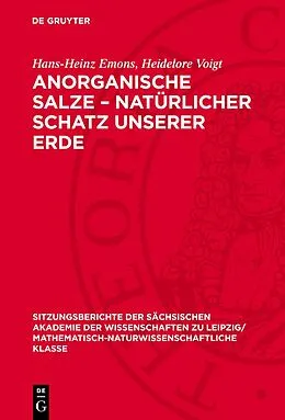 PDF Anorganische Salze  Natürlicher Schatz unserer Erde von Hans-Heinz Emons, Heidelore Voigt