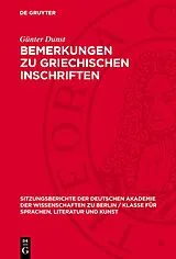 PDF Bemerkungen zu griechischen Inschriften von Günter Dunst