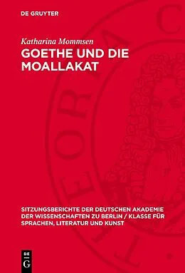 E-Book (pdf) Goethe und die Moallakat von Katharina Mommsen