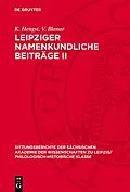 E-Book (pdf) Leipziger namenkundliche Beiträge II von R. Fischer, H. Walther, E. Eichler