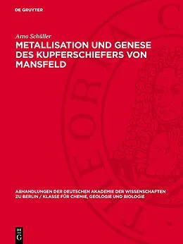 E-Book (pdf) Metallisation und Genese des Kupferschiefers von Mansfeld von Arno Schüller