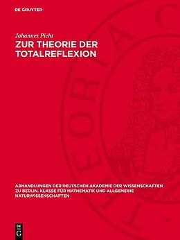 E-Book (pdf) Zur Theorie der Totalreflexion von Johannes Picht