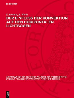 Fester Einband Der Einfluss der Konvektion auf den horizontalen Lichtbogen von F. Kümmel, B. Winde