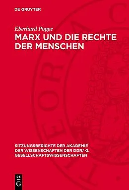 PDF Marx und die Rechte der Menschen von Eberhard Poppe