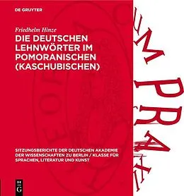 E-Book (pdf) Die deutschen Lehnwörter im Pomoranischen (Kaschubischen) von Friedhelm Hinze