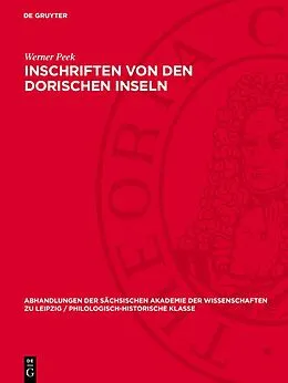 PDF Inschriften von den Dorischen Inseln von Werner Peek