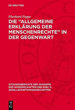 E-Book (pdf) Die Allgemeine Erklärung der Menschenrechte in der Gegenwart von Eberhard Poppe