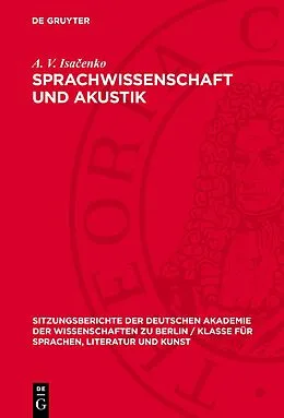 E-Book (pdf) Sprachwissenschaft und Akustik von A. V. Isaenko