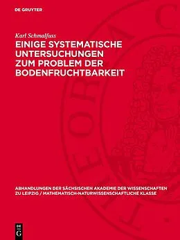 PDF Einige systematische Untersuchungen zum Problem der Bodenfruchtbarkeit von Karl Schmalfuss