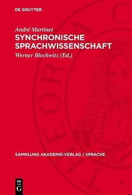 PDF Synchronische Sprachwissenschaft von André Martinet