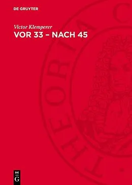 PDF Vor 33  nach 45 von Victor Klemperer