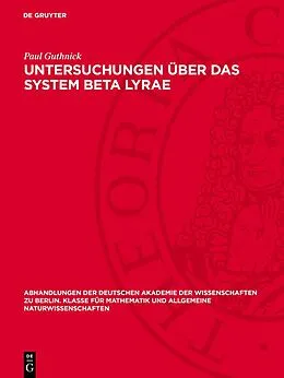 E-Book (pdf) Untersuchungen über das System Beta Lyrae von Paul Guthnick
