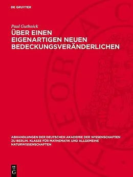 E-Book (pdf) Über einen eigenartigen neuen Bedeckungsveränderlichen von Paul Guthnick