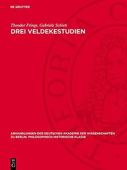 PDF Drei Veldekestudien von Theodor Frings, Gabriele Schieb