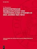 E-Book (pdf) Photometrische Beobachtungen von veränderlichen Sternen in den Jahren 19211940 von W. Hassenstein
