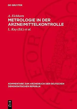 E-Book (pdf) Metrologie in der Arzneimittelkontrolle von A. Eichhorn