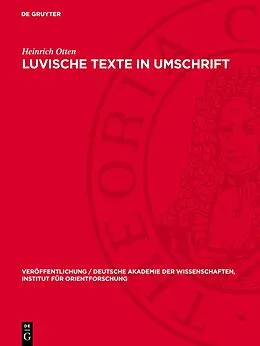 E-Book (pdf) Luvische Texte in Umschrift von Heinrich Otten