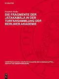 E-Book (pdf) Die Fragmente der Jtakaml in der Turfansammlung der Berliner Akademie von Friedrich Weller