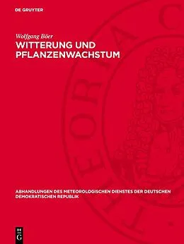 PDF Witterung und Pflanzenwachstum von Wolfgang Böer