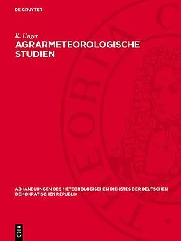 PDF Agrarmeteorologische Studien von K. Unger
