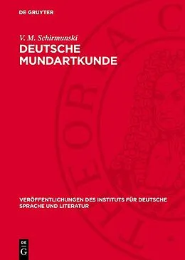 PDF Deutsche Mundartkunde von V. M. Schirmunski