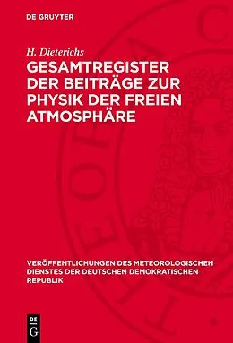 E-Book (pdf) Gesamtregister der Beiträge zur Physik der freien Atmosphäre von H. Dieterichs