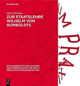 PDF Zur Staatslehre Wilhelm von Humboldts von John Lekschas