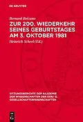 E-Book (pdf) Zur 200. Wiederkehr seines Geburtstages am 3. Oktober 1981 von Bernard Bolzano