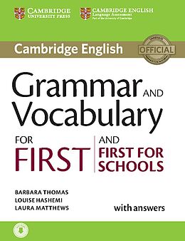 Couverture cartonnée Grammar and Vocabulary for First and First for Schools de Barbara Thomas, Louise Hashemi, Laura Matthews