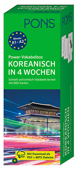 Kartonierter Einband (Kt) PONS Power-Vokabelbox Koreanisch in 4 Wochen von 