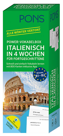 Kartonierter Einband PONS Power-Vokabelbox Italienisch in 4 Wochen für Fortgeschrittene von 