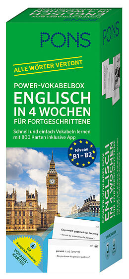 Couverture cartonnée PONS Power-Vokabelbox Englisch in 4 Wochen für Fortgeschrittene de 
