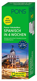 Kartonierter Einband PONS Power-Vokabelbox Spanisch in 4 Wochen von 