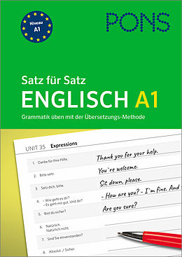 Kartonierter Einband PONS Satz für Satz Englisch A1 von 