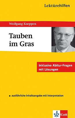 Kartonierter Einband Klett Lektürehilfen Wolfgang Koeppen, Tauben im Gras von Hans-Peter Reisner