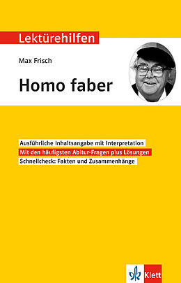 Kartonierter Einband Klett Lektürehilfen Max Frisch, Homo faber von Manfred Eisenbeis