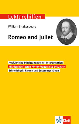 Kartonierter Einband Lektürehilfen William Shakespeare "Romeo and Juliet" von Horst Mühlmann