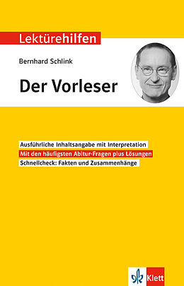 Kartonierter Einband Klett Lektürehilfen Bernhard Schlink, Der Vorleser von Hans-Peter Reisner
