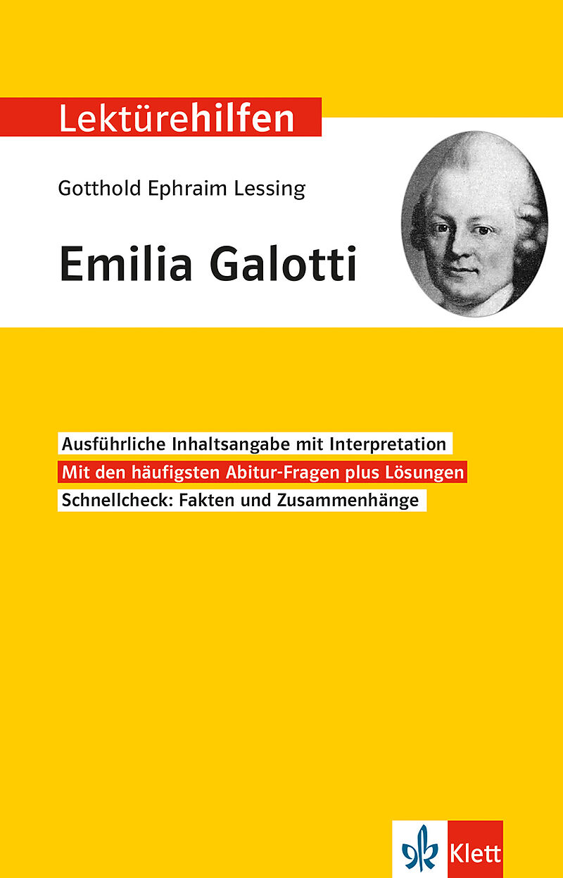 Klett Lektürehilfen Gotthold Ephraim Lessing, Emilia Galotti