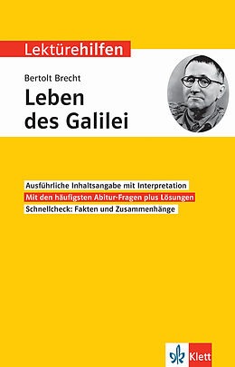 Kartonierter Einband Klett Lektürehilfen Bertolt Brecht, Leben des Galilei von Karl-Heinz Hahnengress