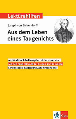 Kartonierter Einband Klett Lektürehilfen Joseph von Eichendorff, Aus dem Leben eines Taugenichts von Wolf Dieter Hellberg