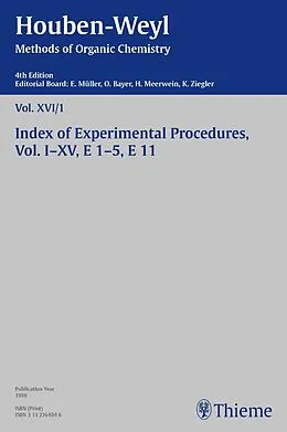 E-Book (pdf) Houben-Weyl Methods of Organic Chemistry Vol. XVI/1, 4th Edition von R. Andree, Otto Schallner, Renate Stoltz