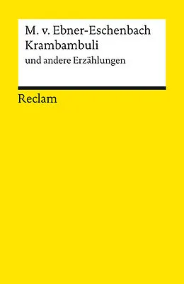 Kartonierter Einband Krambambuli u. a. Erzählungen von Marie von Ebner-Eschenbach